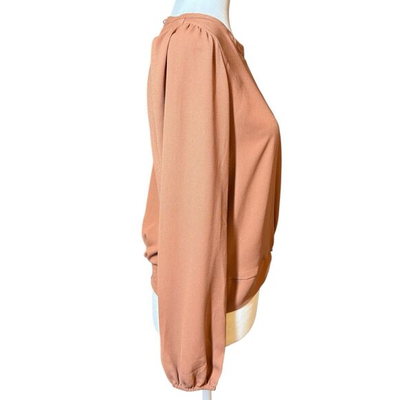 Nine West Womens Blouse Small Spice Long Sleeve Round‎ Neck Twist Front Top - Picture 8 of 16